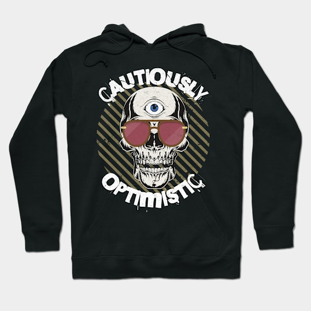 Cautiously Optimistic Realist Rose Colored Glasses Hoodie by Cosmic Dust Art